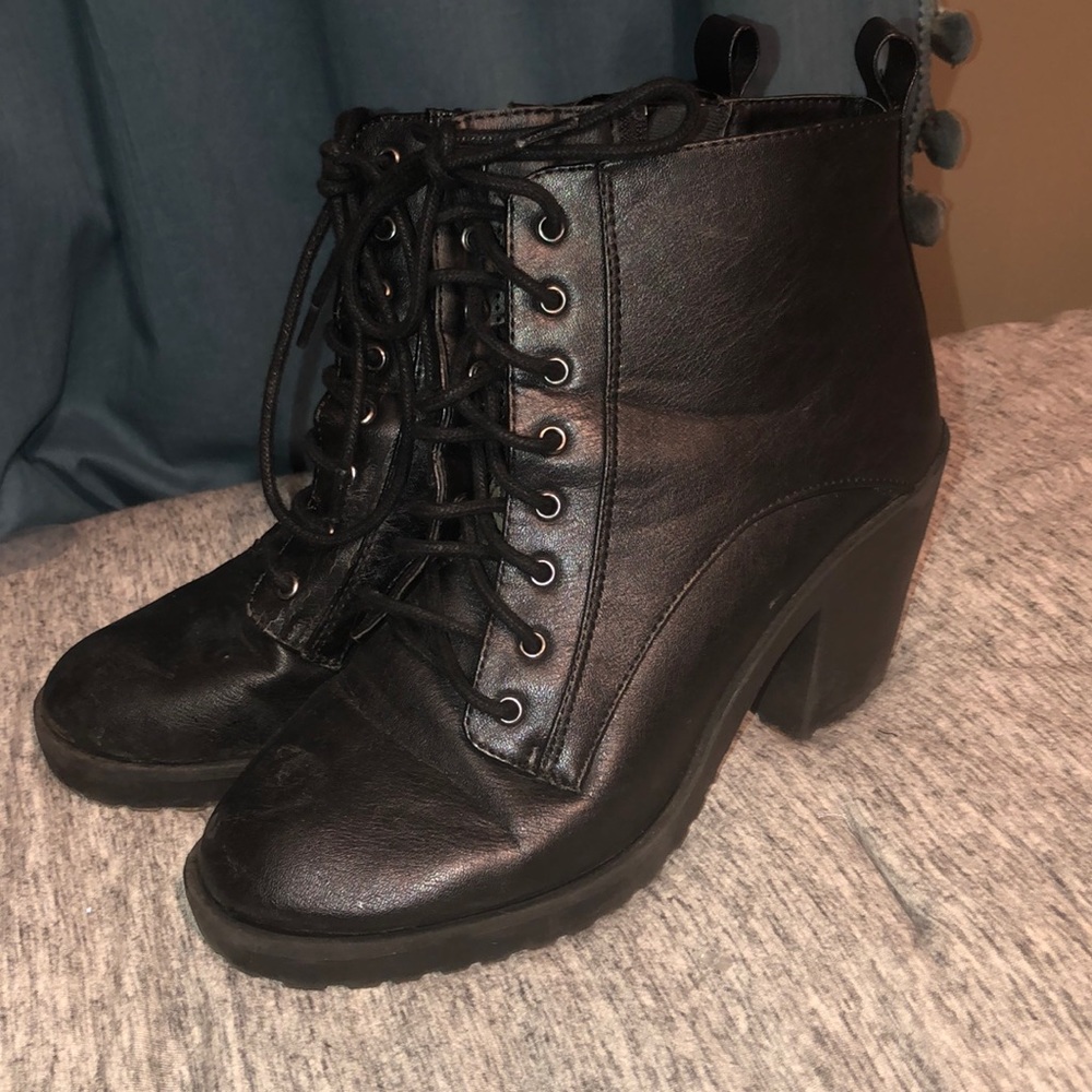 Heeled Combat Boots